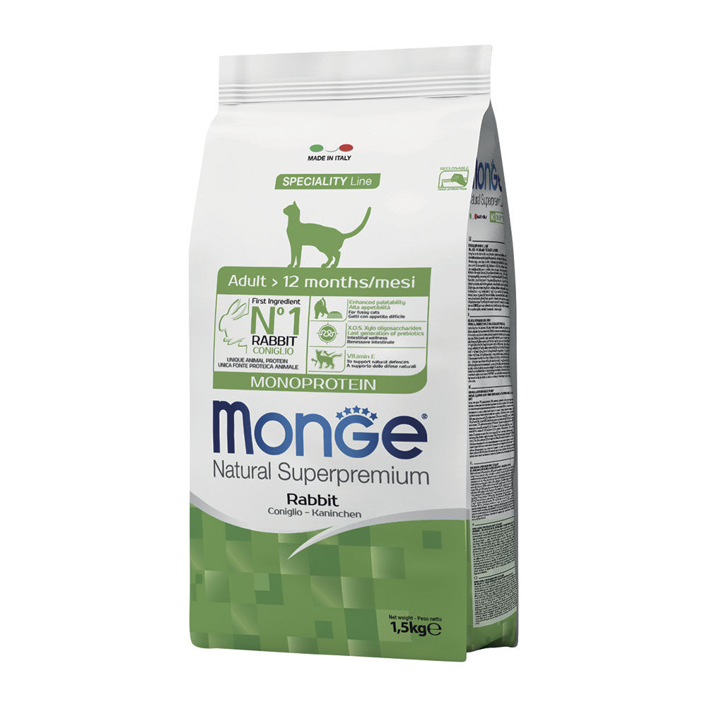 Monge Crocchette per Gatto Adulto Gusto Coniglio | Zeus Pet Shop