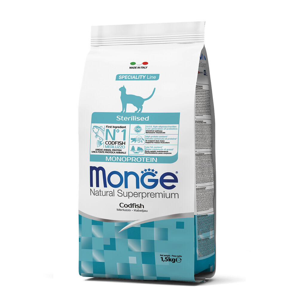 Monge Crocchette per Gatto Sterilizzato Gusto Merluzzo | Zeus Pet Shop