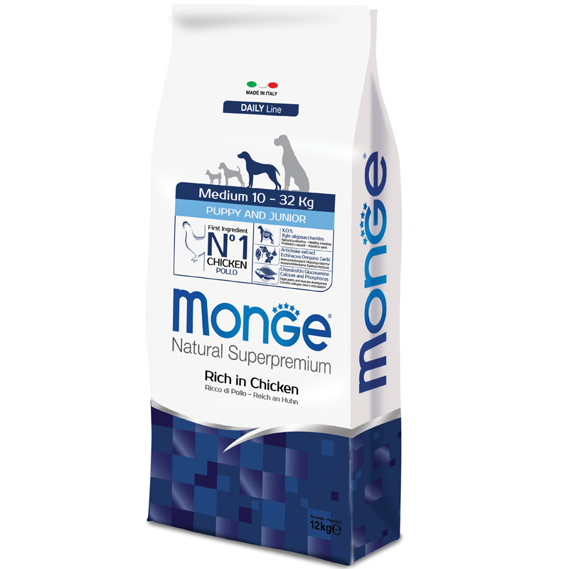 Monge Medium Puppy & Junior Crocchette per Cuccioli Gusto Pollo | Zeus Pet Shop
