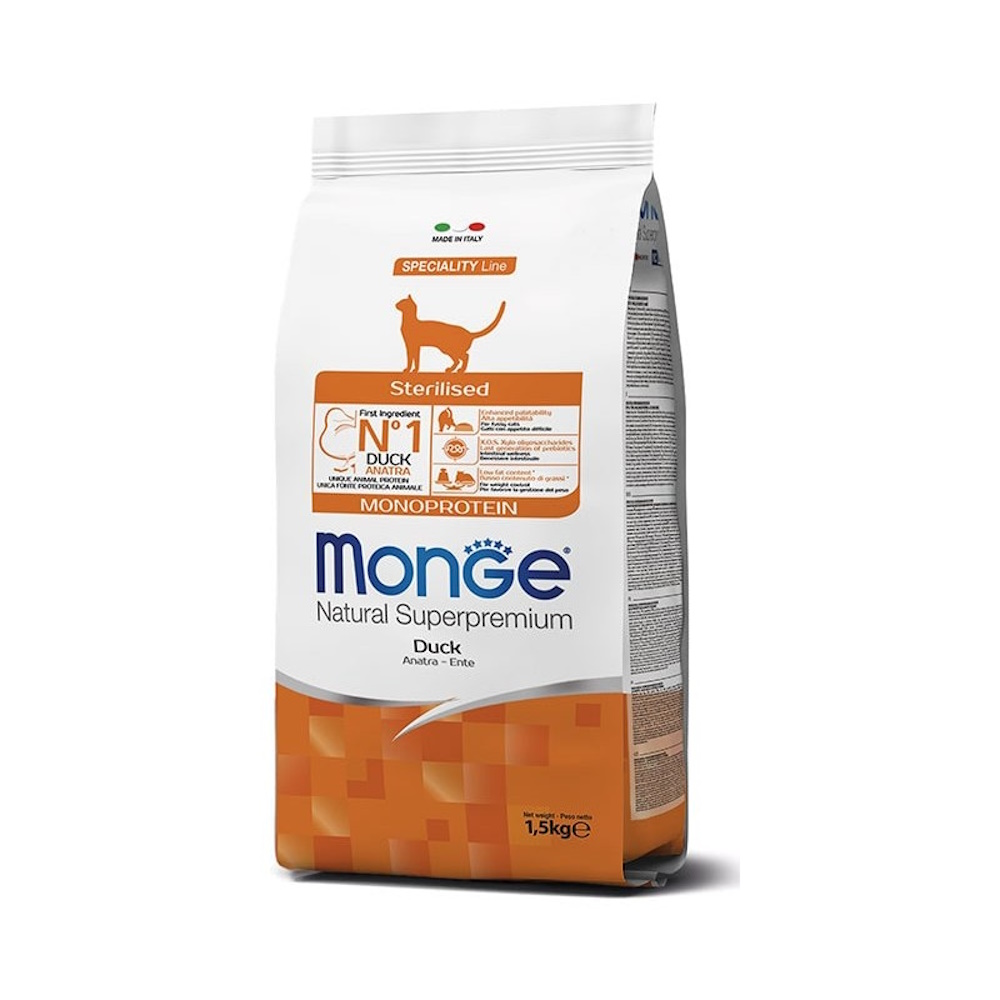 Monge Crocchette per Gatto Sterilizzato Gusto Anatra | Zeus Pet Shop