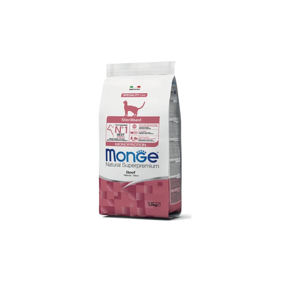Monge Crocchette per Gatto Sterilizzato Gusto Manzo | Zeus Pet Shop
