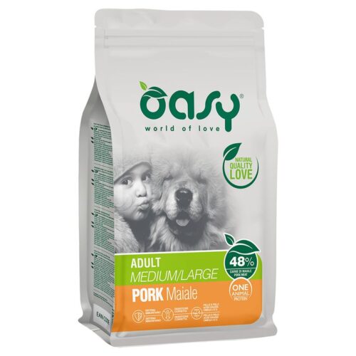 Oasy Adult Medium/Large Crocchette Cane Adulto Gusto Maiale | Zeus Pet Shop