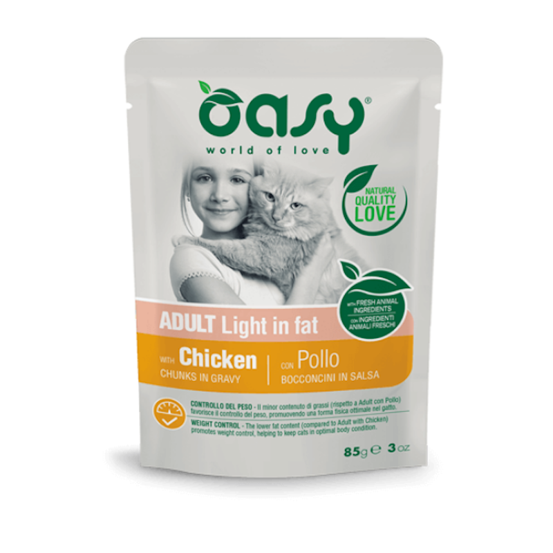 Oasy Cat Light Bocconcini in salsa Gusto Pollo 85 gr | Zeus Pet Shop