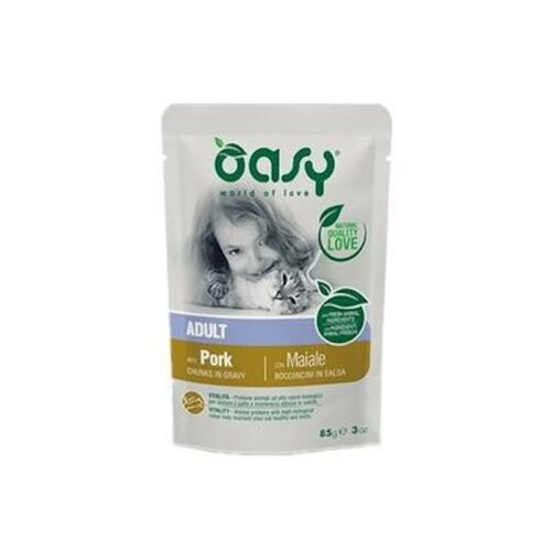 Oasy Cat Bocconcini in salsa per Gatto Gusto Maiale 85 gr | Zeus Pet Shop