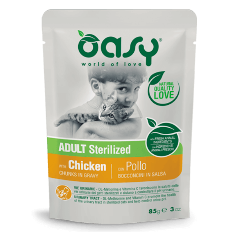 Oasy Bocconcini in Salsa Gatto Sterilizzato Gusto Pollo | Zeus Pet Shop