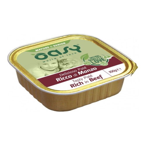 Oasy Delizioso Patè per Gatti Anziani Gusto Manzo 100 gr | Zeus Pet Shop