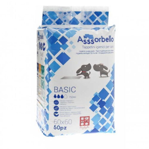 Ideale per l'addestramento dei cani! Massima Assorbenza! Acquista Ferribiella Assorbello Basic Tappetini Igienici 60 X 60 cm su ZeusPetShop.com | Zeus Pet Shop