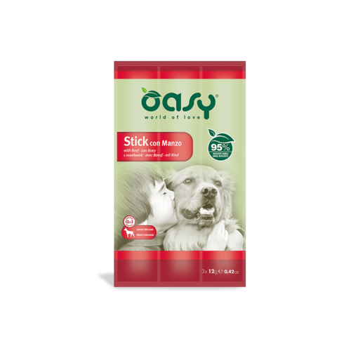 Oasy Stick per Cane Gusto Manzo (3x12gr) | ZeusPetShop
