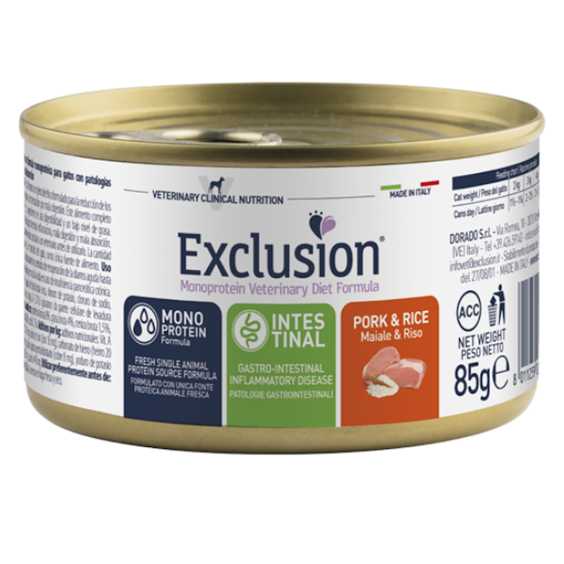 Exclusion Diet Intestinal Gatto Maiale e Riso 85 gr | Zeus Pet Shop