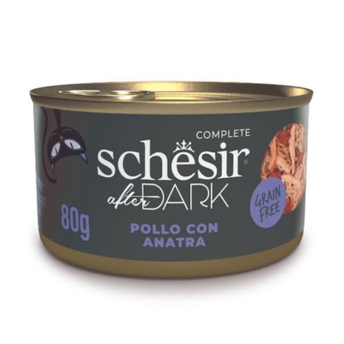 Schesir Dark Filetti in Brodo Gatto Gusto Pollo e Anatra 80 gr | Zeus Pet Shop