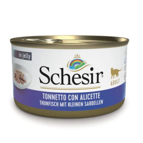 Schesir Cat Adult Filetti in Jelly Gusto Tonnetto con Alicette 85 gr | Zeus Pet Shop