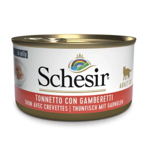 Schesir Cat Adult Filetti in Jelly Gusto Tonnetto con Gamberetti 85 gr | Zeus Pet Shop