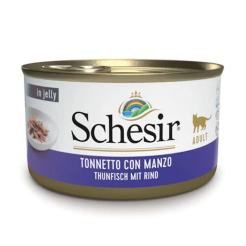 Schesir Cat Adult Filetti in Jelly Gusto Tonnetto con Manzo 85 gr | Zeus Pet Shop