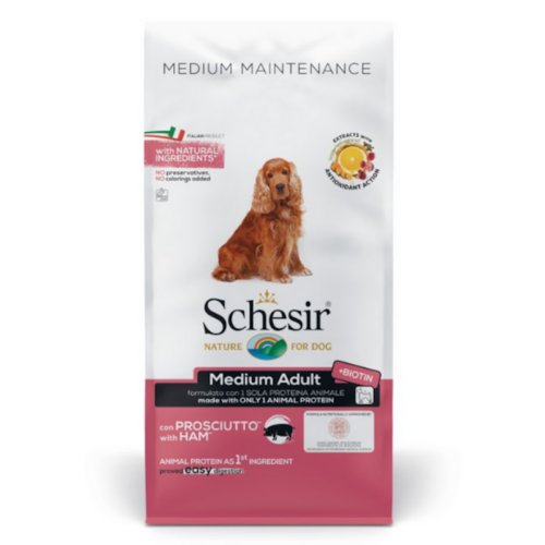 Schesir Medium Adult Crocchette per Cane Adulto Gusto Prosciutto | Zeus Pet Shop