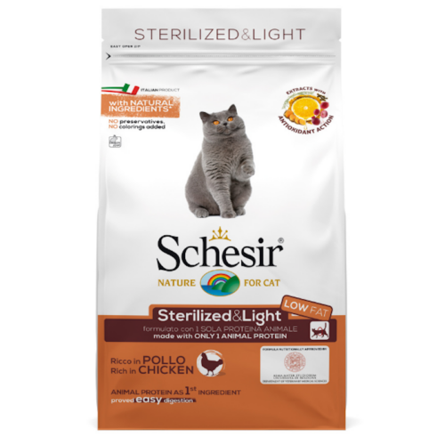 Schesir Crocchette per Gatto Sterilizzato Gusto Pollo | Zeus Pet Shop