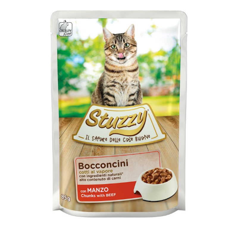 Stuzzy Cat Bocconcini In Salsa per Gatto Adulto Gusto Manzo 85 gr | Zeus Pet Shop
