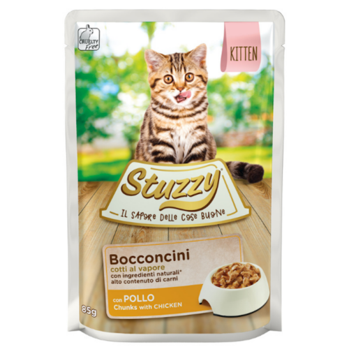 Stuzzy Cat Kitten Bocconcini In Salsa per Gattini Gusto Pollo 85 gr | Zeus Pet Shop