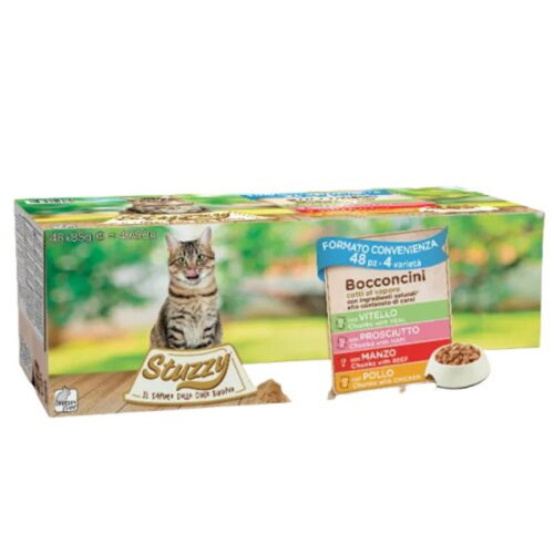 Stuzzy Cat Megapack Bocconcini In Salsa per Gatto 85 gr Confezione 48 Pz | Zeus Pet Shop
