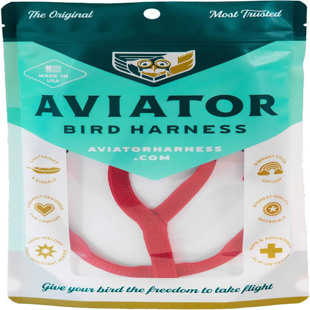 Aviator Pettorina Imbracatura per Pappagalli Rossa | Zeus Pet Shop