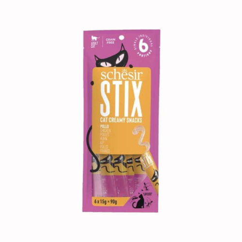 Schesir Stix Snack Crema per Gatto Adulto Gusto Pollo 6x15 gr | Zeus Pet Shop