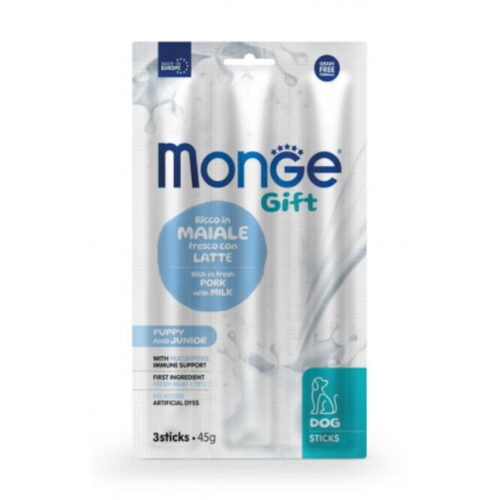 Monge Gift Snack Stick Cane Puppy and Junior Maiale e Latte 45 gr | Zeus Pet Shop