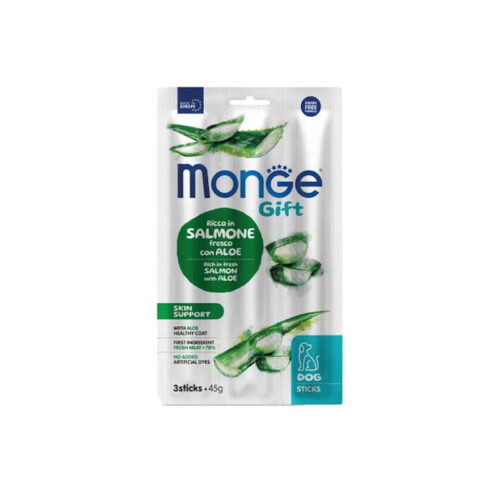 Monge Gift Snack Stick Cane Skin Support Salmone e Aloe 45 gr | Zeus Pet Shop