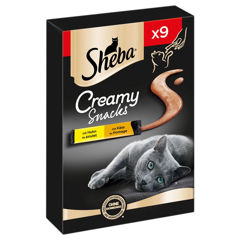Sheba Creamy Snacks per Gatto Gusto Pollo e Formaggio Multipack 9x12 gr | Zeus Pet Shop