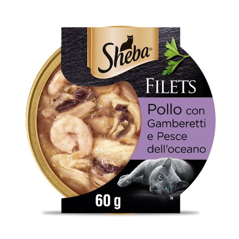 Sheba Filets in Salsa Umido per Gatto Gusto Pollo e Gamberetti 60 gr | Zeus Pet Shop
