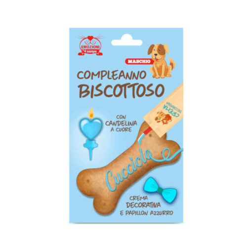 Kit Torta per Cagnolino Compleanno Biscottoso con Candelina | Zeus Pet Shop
