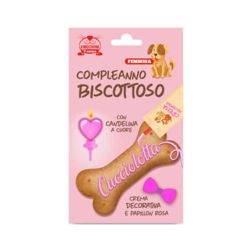 Kit Torta per Cagnolina Compleanno Biscottoso con Candelina | Zeus Pet Shop