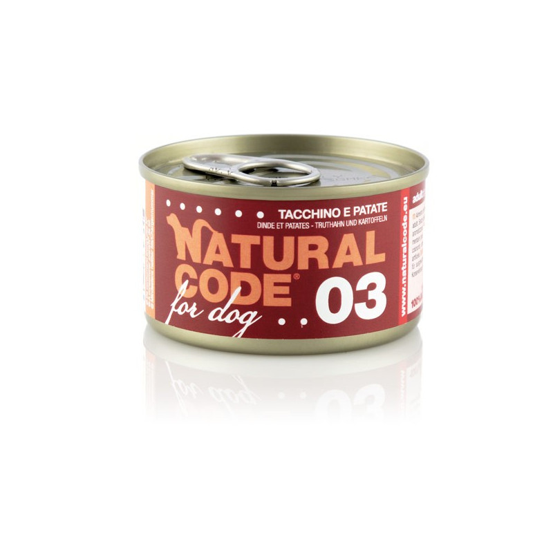Natural Code Umido Cane 03 Tacchino e Patate 90 gr | Zeus Pet Shop
