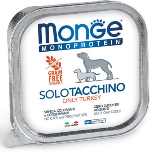 Monge Solo Patè Monoprotein per Cane Adulto Gusto Tacchino 150 gr | Zeus Pet Shop