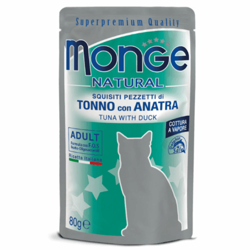 Monge Natural Bustine Gatto Adulto Tonno e Anatra 80 gr | Zeus Pet Shop