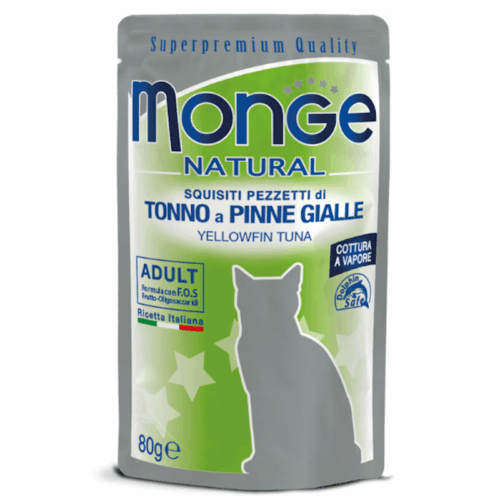 Monge Natural Bustine Gatto Adulto Tonno a Pinne Gialle 80 gr | Zeus Pet Shop